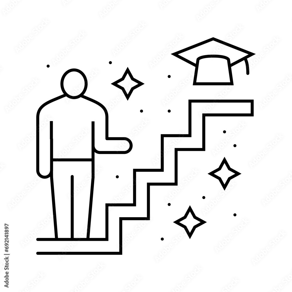 Aufkleber learning path online learning platform line icon vector. learning path online learning platform sign