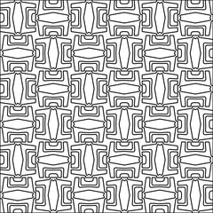 Figures from lines.Black pattern on white wallpaper for web page, textures, card, poster, fabric, textile. Abstract background.Repeating background image.White texture. Lines form shapes.