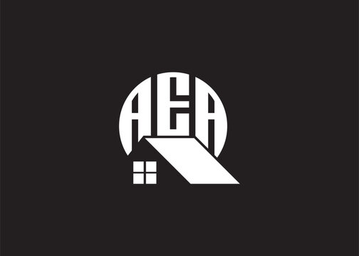 Real Estate Letter AEA Monogram Vector Logo.Home Or Building Shape AEA Logo