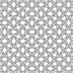 Figures from lines.Black pattern on white wallpaper for web page, textures, card, poster, fabric, textile. Abstract background.Repeating background image.White texture. Lines form shapes.