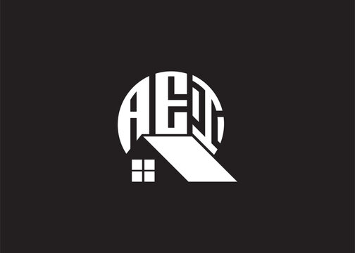 Real Estate Letter AEI Monogram Vector Logo.Home Or Building Shape AEI Logo