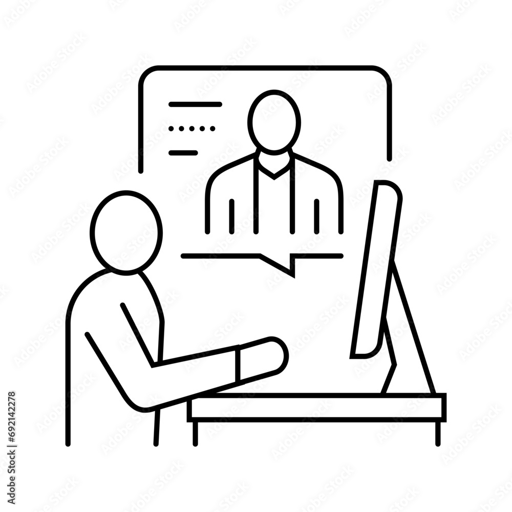 Poster personalized learning online learning platform line icon vector. personalized learning online learni
