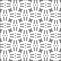 Figures from lines.Black pattern on white wallpaper for web page, textures, card, poster, fabric, textile. Abstract background.Repeating background image.White texture. Lines form shapes.