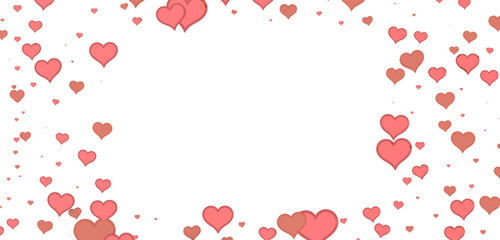 hearts on a transparent background. 3D rendering. for valentine's day and wedding. PNG Rain from hearts.