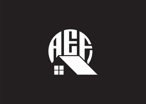 Real Estate Letter AEF Monogram Vector Logo.Home Or Building Shape AET Logo