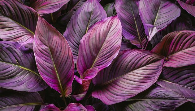 leaves of spathiphyllum cannifolium abstract dark purple texture nature background tropical leaf