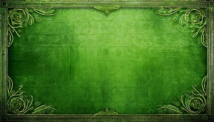 grunge green background with ancient ornament
