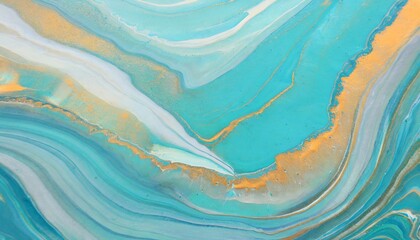 photography of abstract marbleized effect background blue mint gold and white creative colors beautiful paint