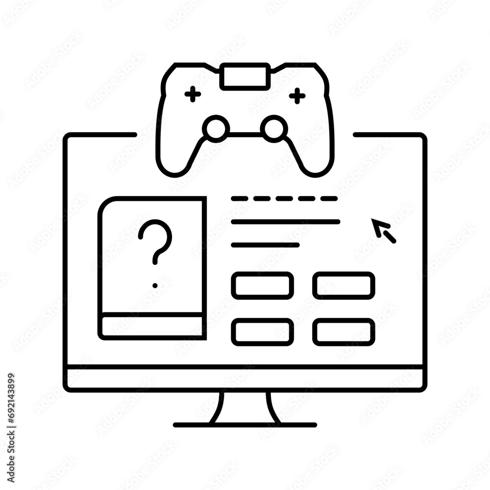 Poster gamification online learning platform line icon vector. gamification online learning platform sign. 