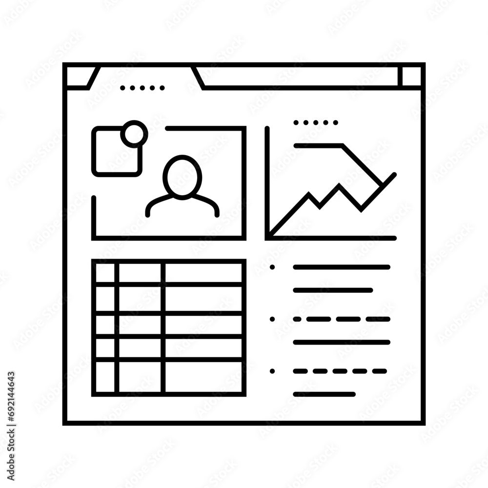 Poster learning analytics online platform line icon vector. learning analytics online platform sign. isolat