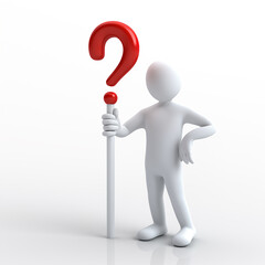 Man Holding a Question Mark: A Symbol of Inquiry and Uncertainty