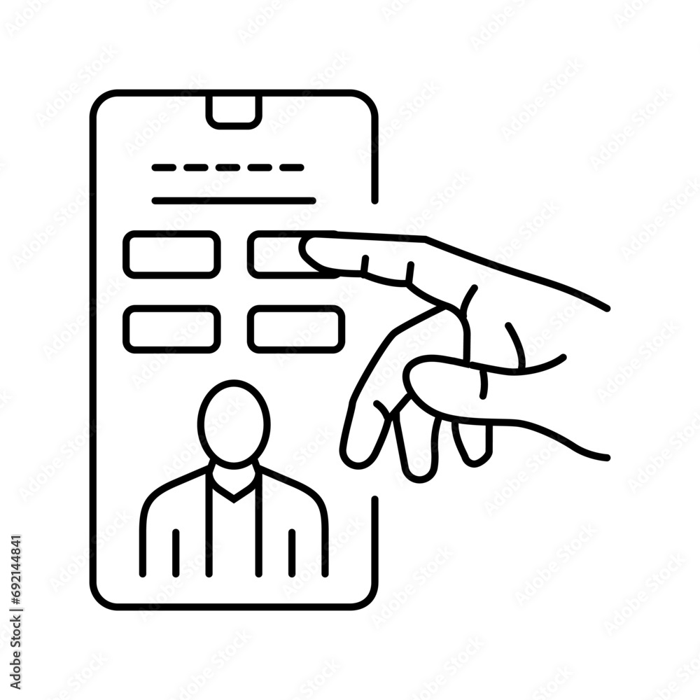 Poster interactive content online learning platform line icon vector. interactive content online learning p