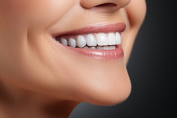 Obraz premium Perfect Smile of Energetic Elderly Lady with Straight and White Teeth - Dental Care Procedure