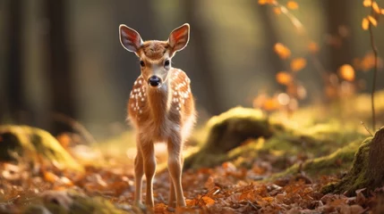 Tuinposter Adorable young deer © Fly Frames