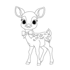 cartoon sketch of cute deer 