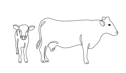 Cow. Calf. One line