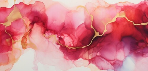 Explore the intriguing texture of alcohol ink, creating an abstract bordo background that adds depth and complexity to any visual composition. - obrazy, fototapety, plakaty
