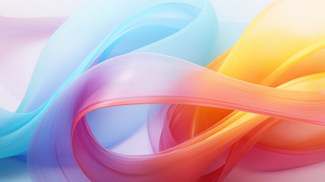  a close up of a multicolored background with a curved ribbon on the bottom of the image and a blue, yellow, pink, orange, and pink ribbon on the top of the bottom of the bottom of the image.