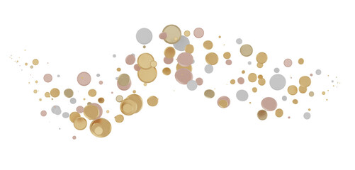 Gilded Festivity: Brilliant 3D Illustration Showcasing a Shower of gold Confetti