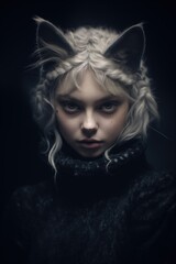 Cat-Woman: A Mysterious Woman with White Hair and the Head of a Cat