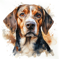 watercolor Beagle clipart, Generative Ai