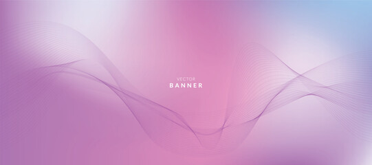 Modern blurred gradient vector background with purple wavy lines. Festive glowing blurred banner.
