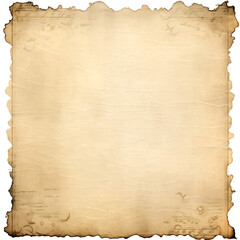 Vintage old paper, isolated on transparent background 
