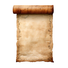 Vintage old paper, isolated on transparent background 