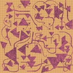 Pattern background with different texture elements