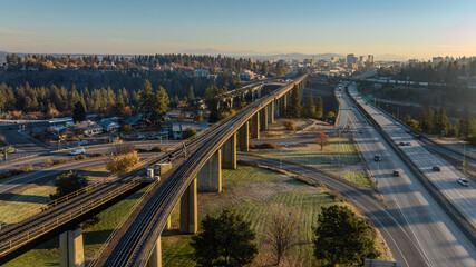 spokane train railway bridge washington transport