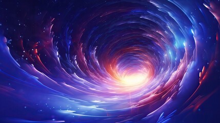 Obraz premium An enchanting portrayal of a swirling vortex emitting luminous, vibrant light. Dynamic, energetic, radiant, luminosity, captivating swirls, vibrant hues. Generated by AI.