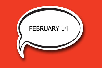 14 february valentine's day speech bubble icon