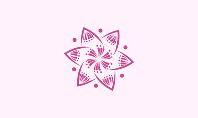 flower with pink color logo design vector illustration