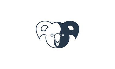 koala head icon logo design vector illustration
