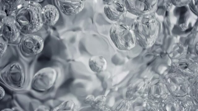 Super Slow Motion Macro Shot of Various Bubble Background at 1000fps.