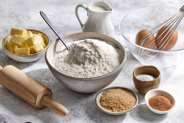various baking ingredients - Powered by Adobe