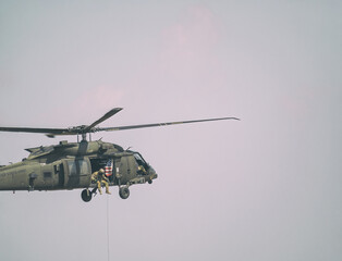 Fototapeta premium United States military helicopter. Combat US air force.
