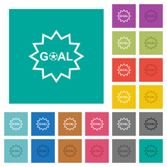 Goal sticker with sharp edges outline square flat multi colored icons