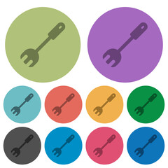 Salad fork spatula color darker flat icons