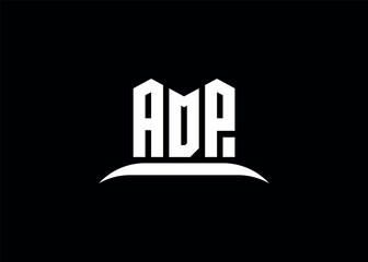 ADP letter logo design on creative BLACK background