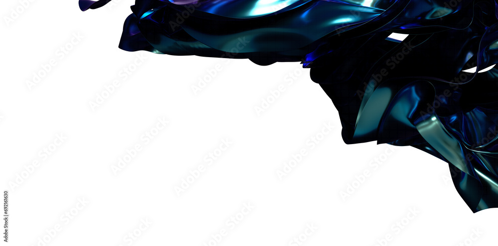 Aufkleber blue wave abstract background 3d rendering flat design style