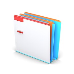 3D Folder Icon on White Background