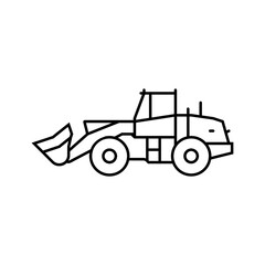 wheel loader construction vehicle line icon vector. wheel loader construction vehicle sign. isolated contour symbol black illustration