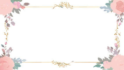 Flower Frame Watercolor. Floral Wreath Watercolor. 