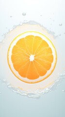 A refreshing orange slice submerged in bubbly water. Generative AI.