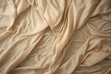 Beige background of blanket on the bed