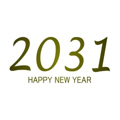 2031 Happy New Year . Holiday Design, Trendy Style, Calendar