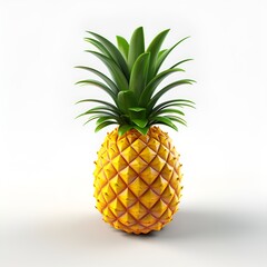 Fototapeta premium 3D Pineapple Icon on White Background