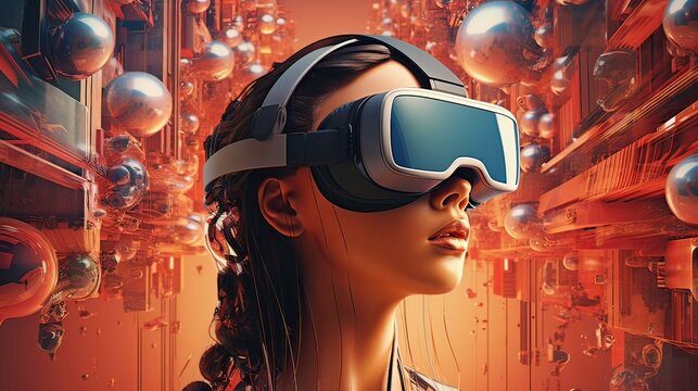 Advanced VR technology, immersive simulations, digital immersion, futuristic device, interactive experiences. Generated by AI.