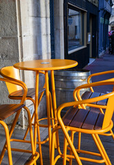 street cafe tables and chairs